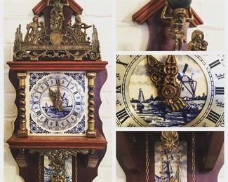 Antique Nu Elck Syn Sin Dutch Clock “To Each His Own” 