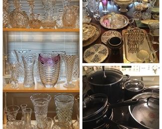 Household Items!! Crystal, Silver Plate, Cuisinart Pots and Pans and much more 
