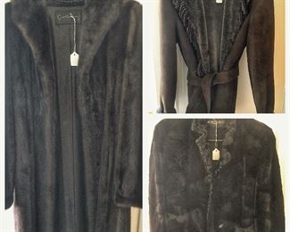 Fur Coats!! Gartenhous Full Length Mink Coat, Rosendorf Evans Sheered Mink Jacket and Bisang Shearling Coat