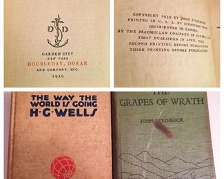 Vintage John Steinbeck “The Grapes of Wrath”, H G Wells “The Way The World Is Going”