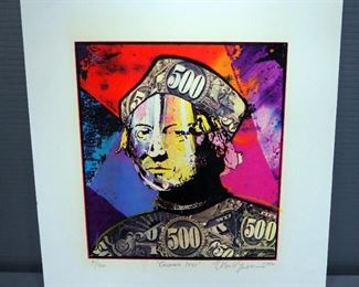 Mark Erikson (American), "Columbus 1492", Original Signed And Matted Print On Canvas, 1992, Marked 91/100