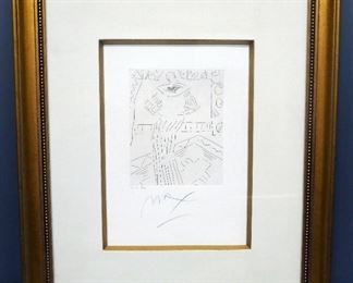 Peter Max (German-American, 1937 - ), "Homage To Picasso Volume 3 Etching XI, #018, 1991, Signed Framed And Matted, With COA