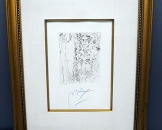Peter Max (German-American, 1937 - ), "Homage To Picasso Volume 3 Etching X, #018, 1991, Signed Framed And Matted, With COA