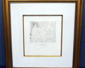 Peter Max (German-American, 1937 - ), "Homage To Picasso Volume 3 Etching IX, #018, 1991, Signed Framed And Matted Framed 28" x 29.5", With COA