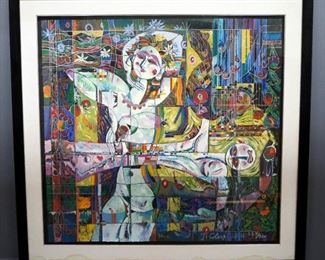 Ji Cheng (Chinese, 1942 - ), "Fortune", Limited Edition Serigraph #224, 1987, 40" x 40", Signed Framed And Matted, With COA