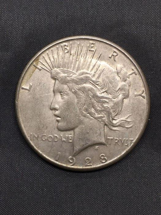 1928S United States Peace Silver Dollar  90 Silver Coin from Estate