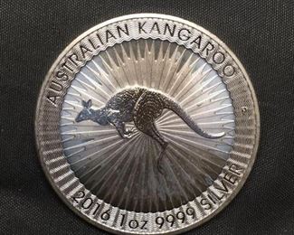 2016 Australia 1 Ounce .999 Fine Silver Kangaroo Silver Bullion Round Coin