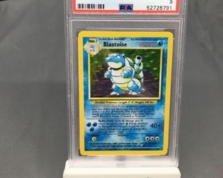 PSA Graded 1999 Pokemon Base Set Unlimited #2 BLASTOISE Holofoil Rare Trading Card - MINT 9