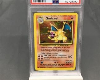 
PSA Graded 1999 Pokemon Base Set Unlimited #4 CHARIZARD Holofoil Rare Trading Card - MINT 9