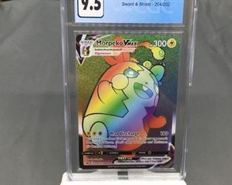CGC Graded 2020 Pokemon Sword Shield 204 MORPEKO VMAX Rainbow Secret Rare Holofoil Card  GEM