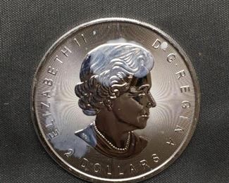 2017 Canada .75 Troy Ounce .999 Fine Silver Howling Wolf Silver Bullion Round Coin