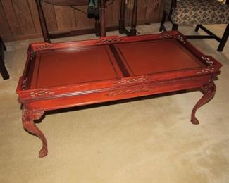 Leather top coffee table