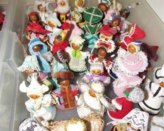 Hand made Xmas dolls representing different nations