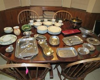 Oval pine table & Windsor chairs