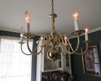 Brass spider chandelier