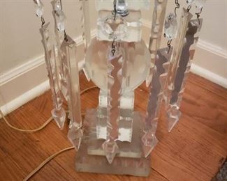 Crystal table lamp with large crystal prisms 37.5"H x 5.5" x 5.5" $125 