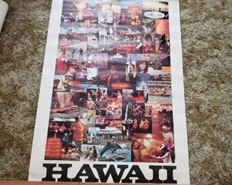 Vintage 1970 Hawaii Poster 24" x 36"  call