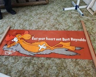 Vintage Original 1972 Bullwinkle "Eat Your Heart Out Burt Reynolds Poster 20.5" x 55"  $95