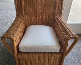 Solid " old school" large wicker chair and cushion 
*We have one