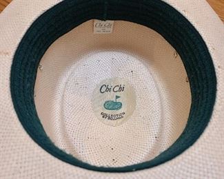 Inside of "golf" straw hat