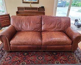Tundra Rust leather couch
