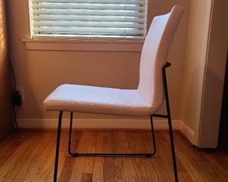 Side view - cool white leather desk/side chair