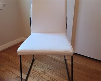 Cool white leather desk/side chair
