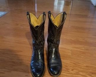 Justin brand western black lizard boots - Men's size 9