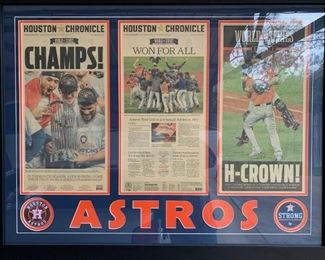 Astros World Series Champs!! 
Houston Chronicle - 11/2/2017
~ custom matted and framed 
3 ft 7 1/2" wide X 2 ft 9 1/2" tall