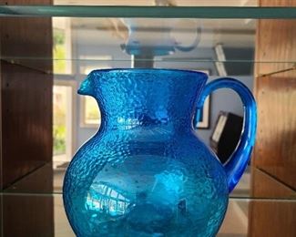 Festive blue pitcher 
