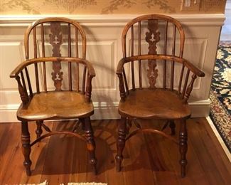 Pair of Diminutive Windsor Chairs