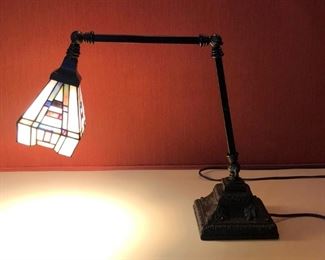 Contemporary Leaded Glass Piano Lamp