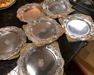Set of Gorham Sterling Silver Plates