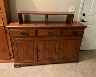 #13 custom made buffett with 3 drawers and 3 doors and a removable shelf to hold a tv 56x13x34 shelf39x12x8 $180.00
