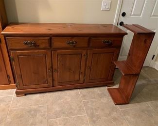 #13 custom made buffett with 3 drawers and 3 doors and a removable shelf to hold a tv 56x13x34 shelf39x12x8 $180.00