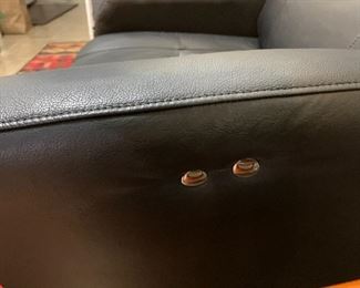 #14 Tranquil ease Raffel system double electric recliner theater love seat with 2 cup holder computer docking plug, flip up storage compartment 66 wide $600.00