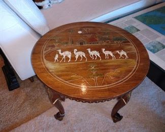 Living Room:  Inlaid Table-Elephant Head Legs