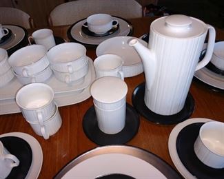Dining Room/Kitchen:  Great Black & White Dish Set by Rosenthal Tapio Wirkkala Studio-Line  Service for 12 with Serving Pieces  