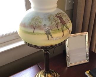 Golf Motif painted desk lamp with in-line switch