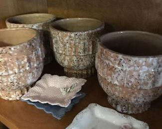 Wonderful planters. Ceramic ashtrays - vintage
