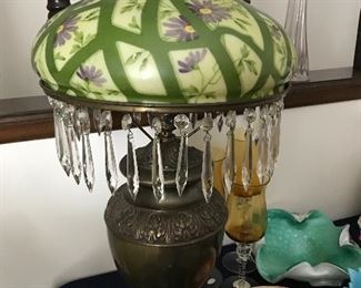 Love this Painted Lamp with Prisims...1940's