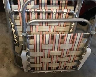 Vintage web lawn chairs