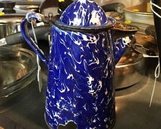 Blue this cobalt blue swirl coffee pot.