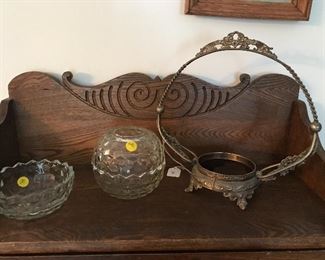 Nice Glass and brass holder for a bowl.
