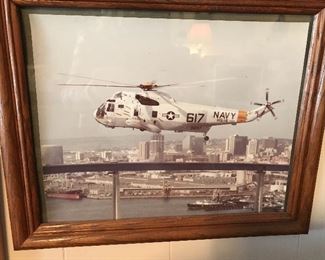 US Navy #617 Helicopter Framed Picture.