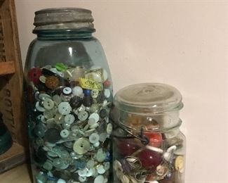 Buttons and jars of all kinds