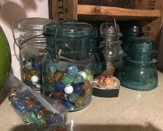 Marbles and jars of all kinds