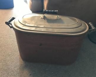 Copper Wood Bin with lid