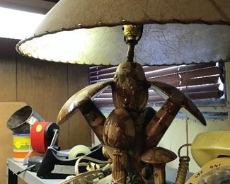 Vintage mushroom lamp. Look at the pencil sharpner, the dial phone and more.