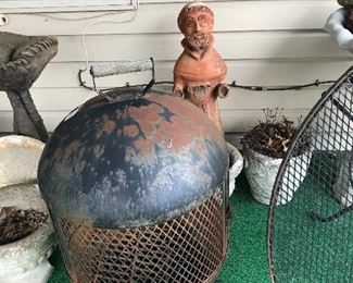 Patio Fire Pit...all kinds of pots and statues